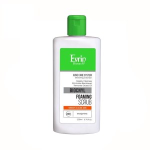 شوینده لایه بردار مناسب پوست چرب و دارای جوش 200 میل برند Evrin