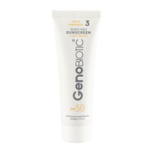 کرم ضدآفتاب بژ طبیعی مناسب پوست چرب SPF50 برند ژنوبایوتیک 50m کرم ضدآفتاب بژ طبیعی مناسب پوست چرب SPF50 برند ژنوبایوتیک 50m